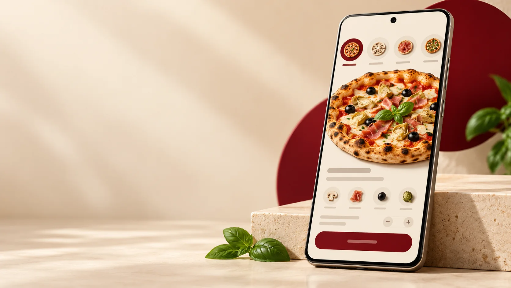 Concept de prezentare al viitoarei aplicații Quattro Stagioni pentru Android